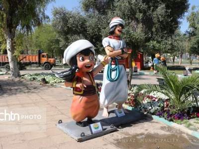 نصب المان‌های نوستالژی دهه ۶۰ در پارک لاله اهواز؛ بازآفرینی خاطرات کودکی در روزهای مقاومت